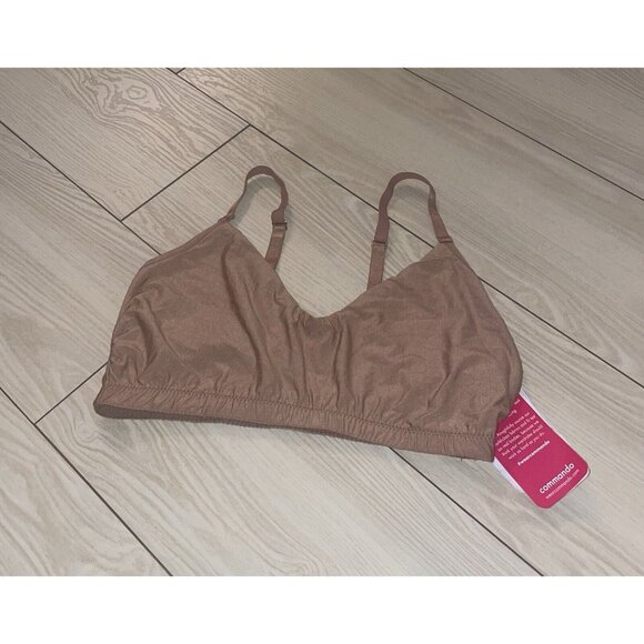 Commando Womens Butter Bralette Bra Unlined Wire Free S Small Toffee Tan New
